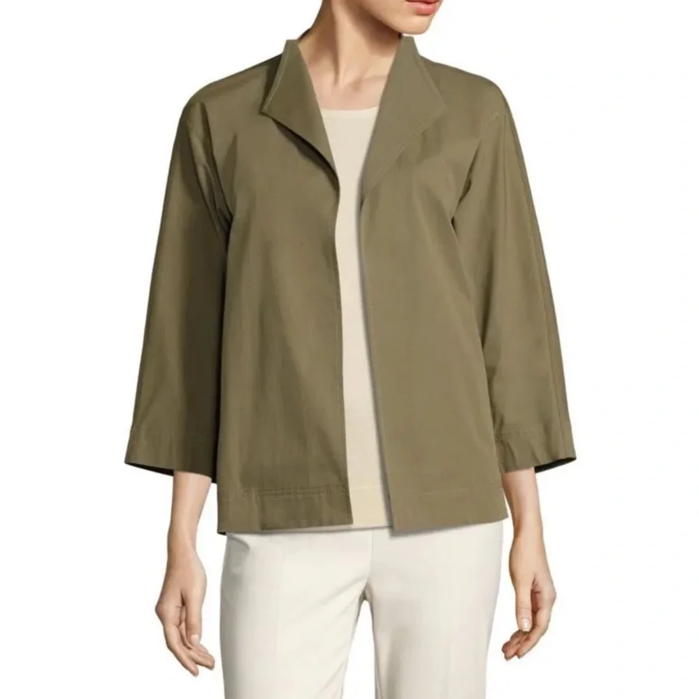 LAFAYETTE 148 NEW YORK Pesto Olive Green Adam Swing Jacket - Picture 1 of 7